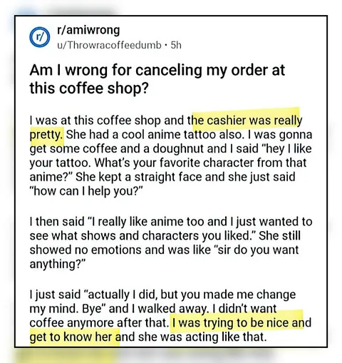 Canceled Coffee Shop Order Over Anime