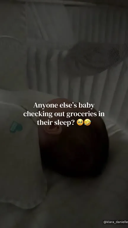 Baby Checking Out Groceries in Sleep