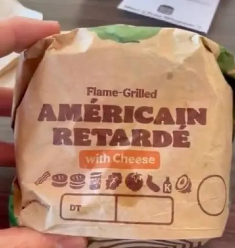 American Retarde Burger Wrapper