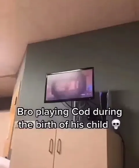 Bro Playing Cod During Birth