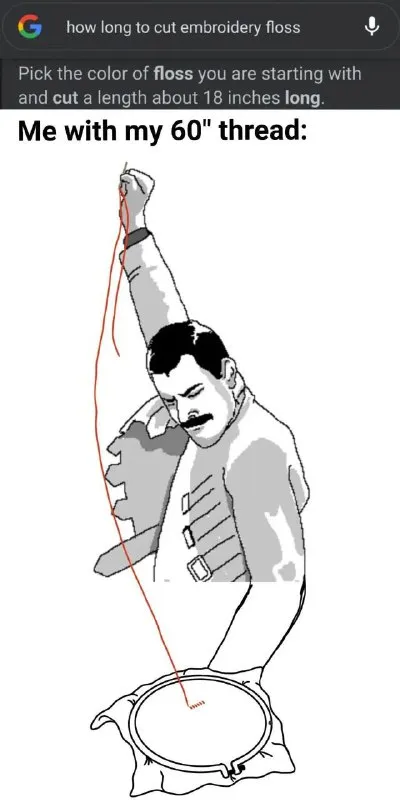 Freddie Mercury With Long Thread