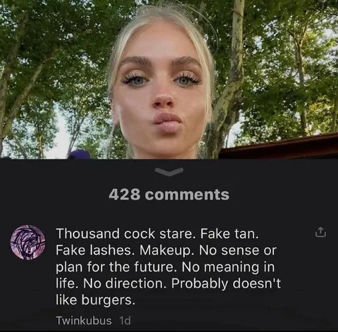 Beauty Photo Gets Brutal Comment