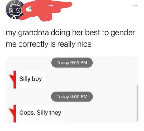 Grandma Fails Gendered Grammar
