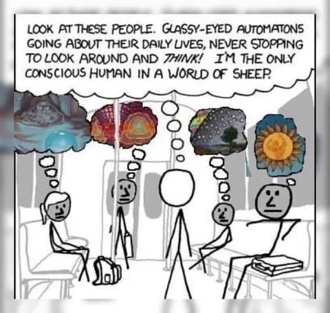Only Conscious Human in a World of Sheep