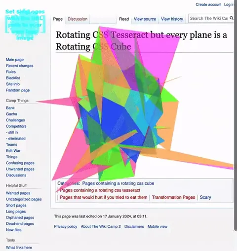 Rotating CSS Tesseract Chaos