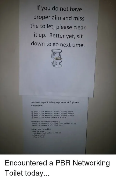 PBR Networking Toilet Sign