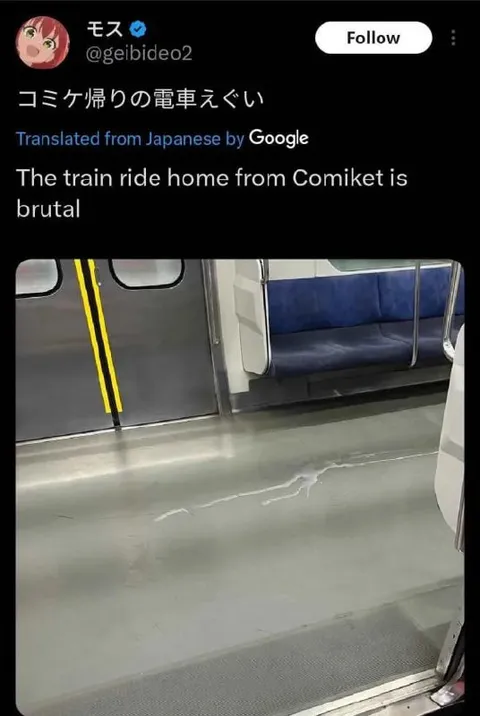 コミケ帰りの電車えぐい