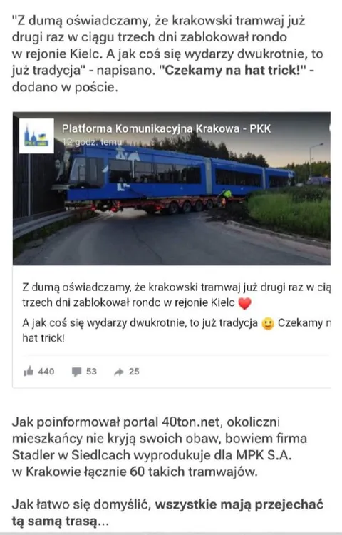 Tramwaj czeka na hat trick