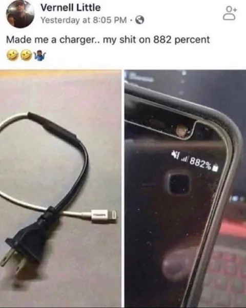 Phone Charged to 882 Percent