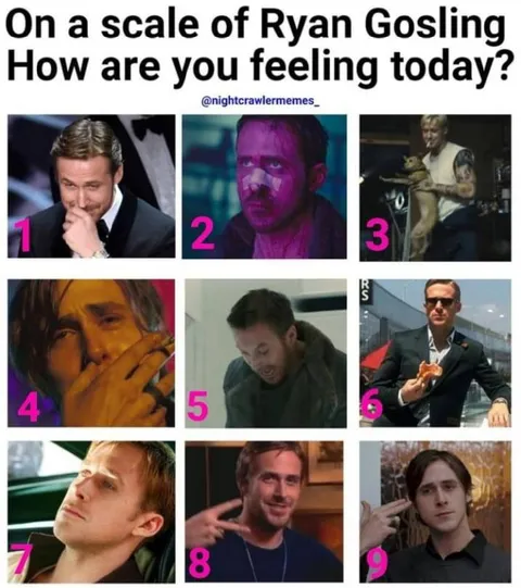 Ryan Gosling Feeling Scale