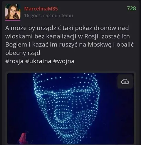 Pokaz dronów nad Rosją