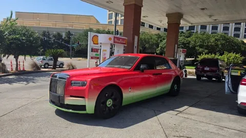 Luxury Car at the Gas Station