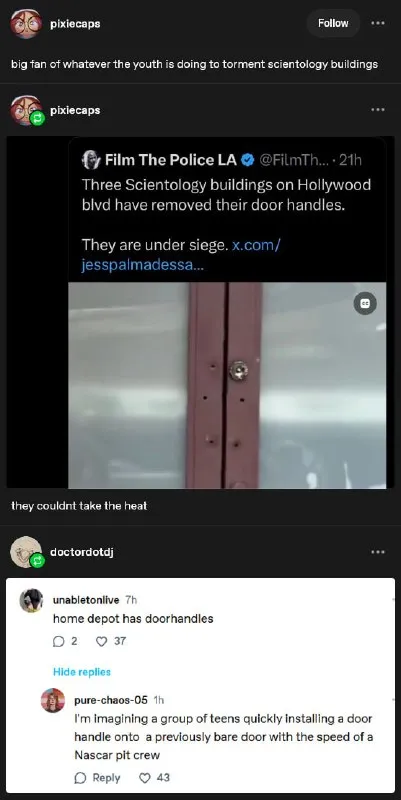 Scientology Buildings Lose Their Door Handles