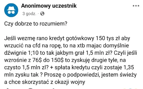 Kredyt na ropę i dźwignię