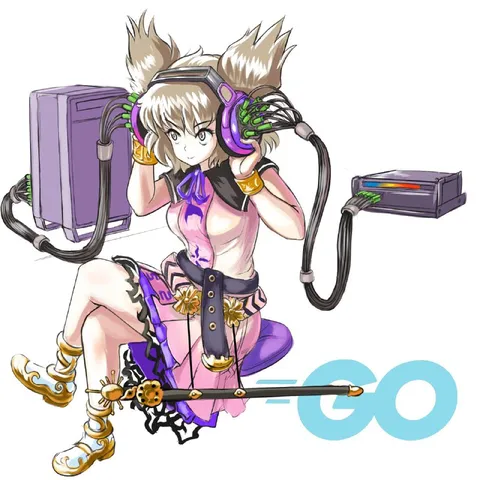 Anime Girl Plugged Into GO