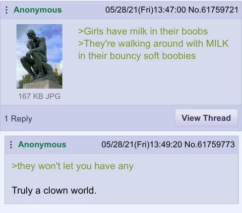 Girls Have Milk in Their Boobs