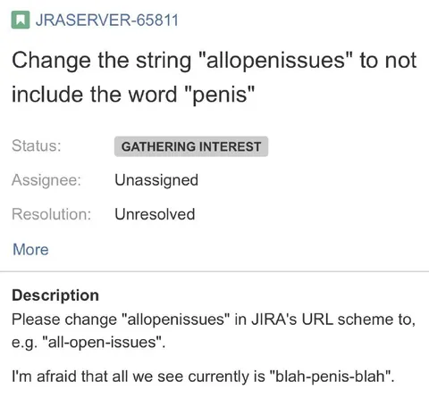 Jira Allopenissues Wordplay