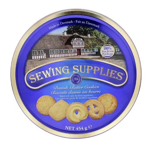 Sewing Supplies Cookie Tin