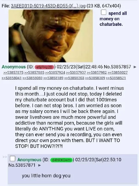 Chaturbate Addiction Confession