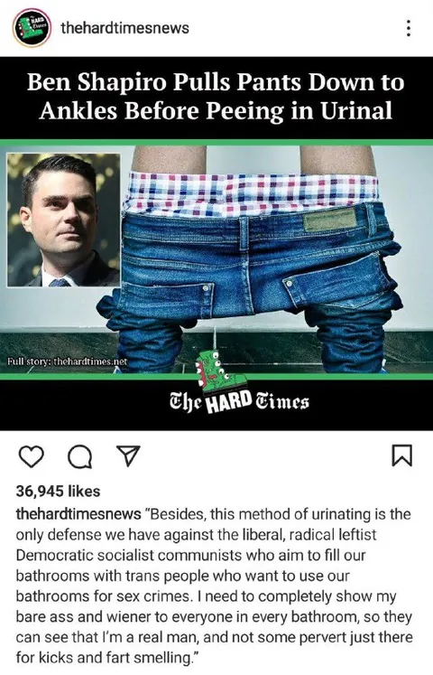 Ben Shapiro Pants Down at Urinal