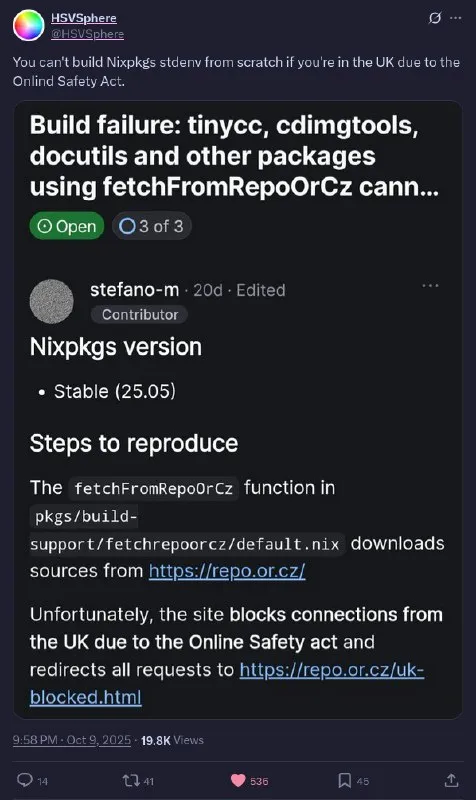 UK Online Safety Act Breaks Nixpkgs