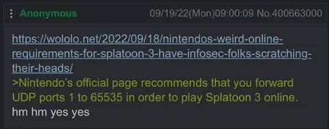 Nintendo Port Forwarding Advice