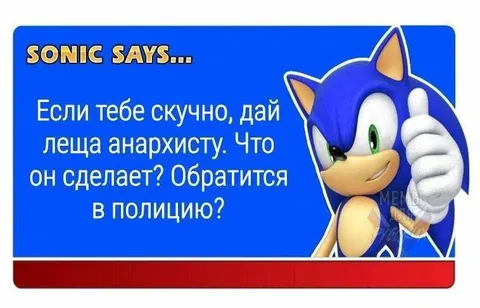 Соник спрашивает про анархиста