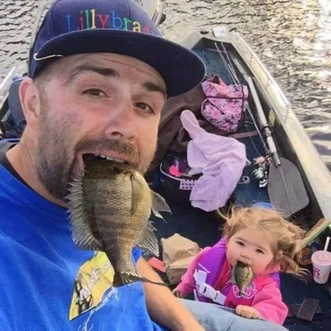 Father Daughter Fishing Selfie