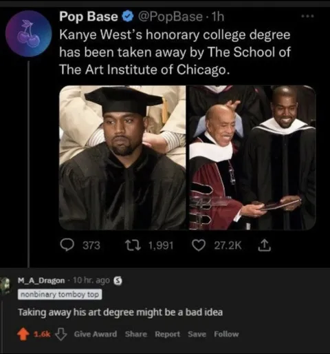Kanye Loses His Art Degree