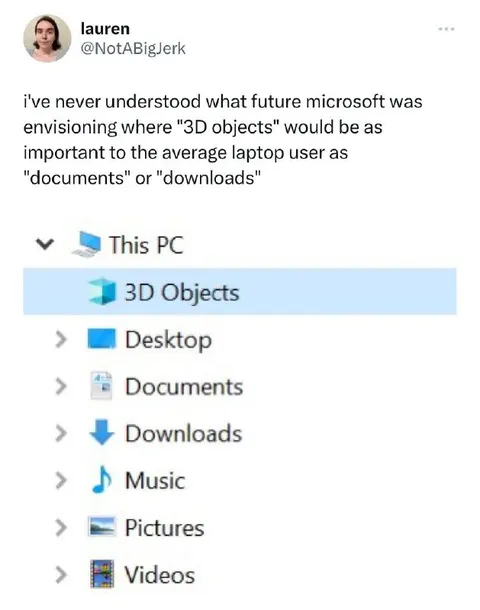 Microsoft's Mysterious 3D Objects Folder