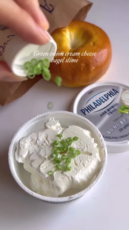 Green Onion Cream Cheese Bagel Slime