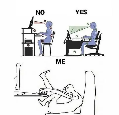 No Yes Me Sitting Posture