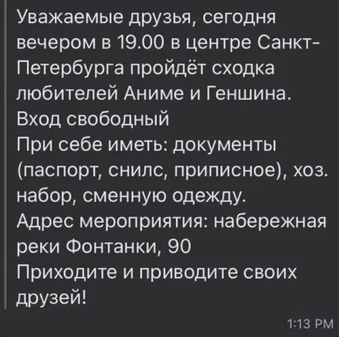 Сходка любителей аниме и Геншина