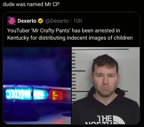 Mr Crafty Pants Arrested