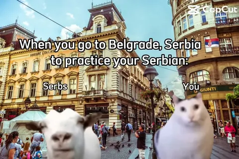 Practicing Serbian with a Goat and Cat