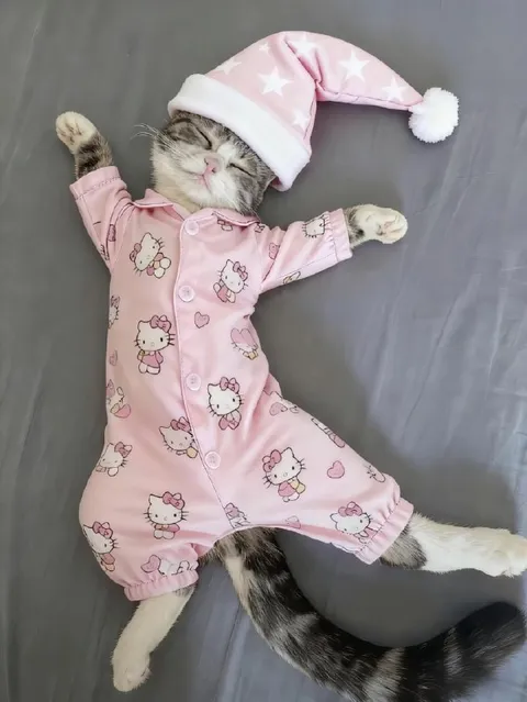 Котёнок в пижаме Hello Kitty