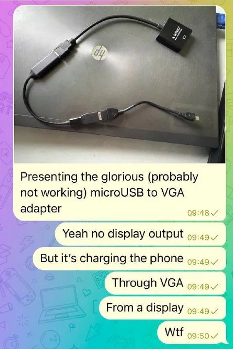 MicroUSB to VGA Charging Phone