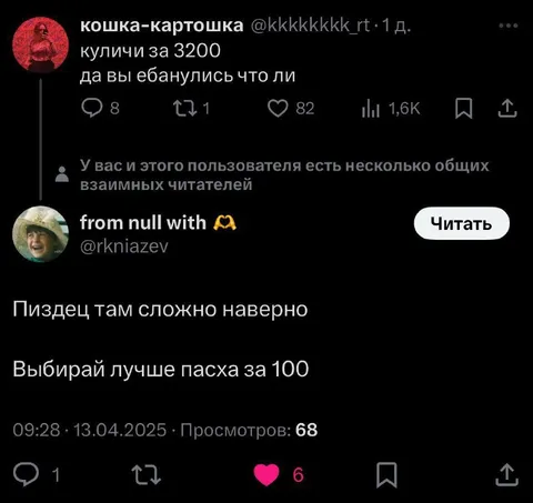 Пасха за сто рублей