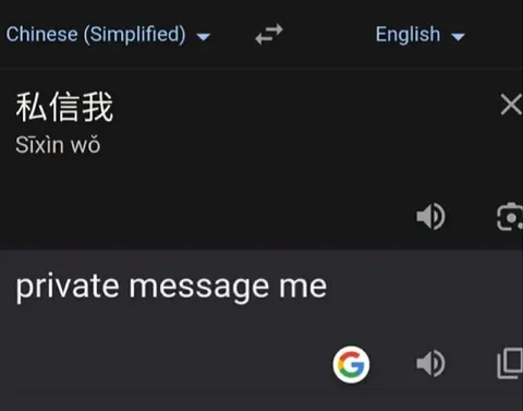 私信我 的直译