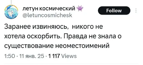 Не знала о неоместоимениях