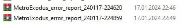 Metro Exodus Error Reports
