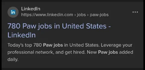 LinkedIn Paw Jobs
