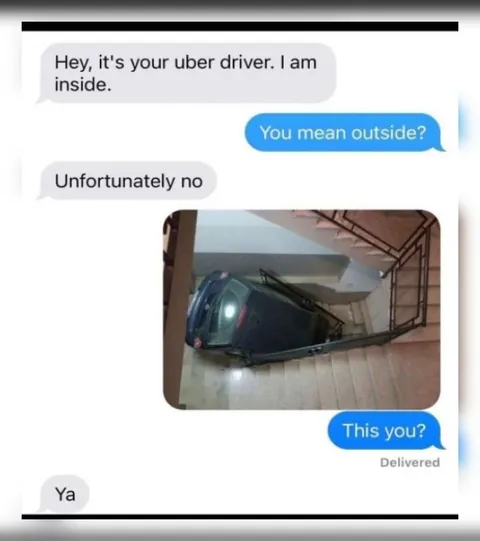 Uber Driver Inside the Stairwell