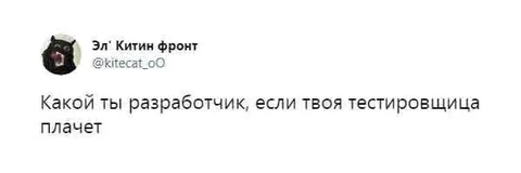 Разработчик и плачущая тестировщица