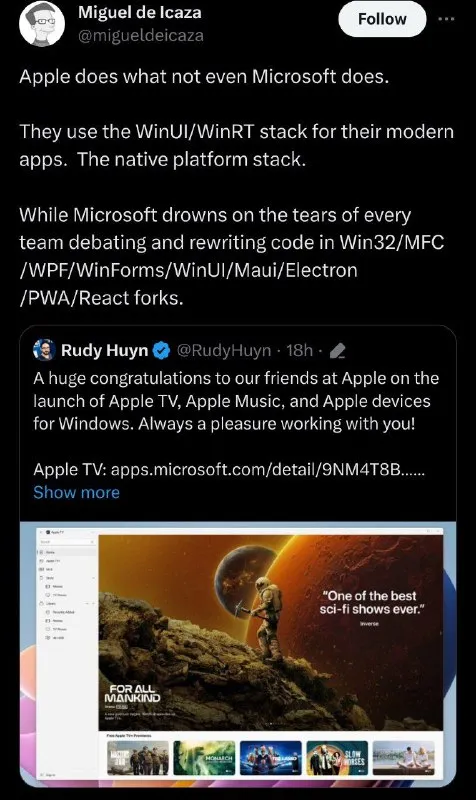 Apple Uses the Native Stack