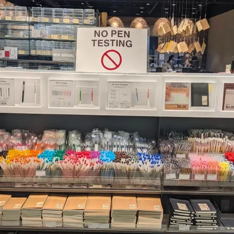 No Pen Testing Sign Surrounded by Pens