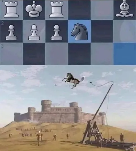 Конь летит через замок