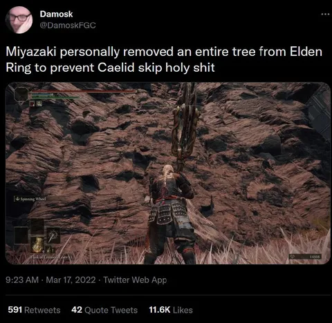 Miyazaki removed Caelid skip tree