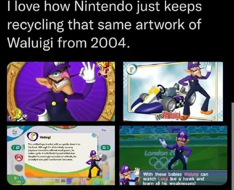 Nintendo Recycling Waluigi Artwork