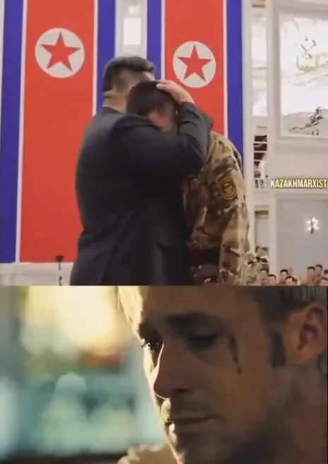 Ким Чен Ын утешает солдата